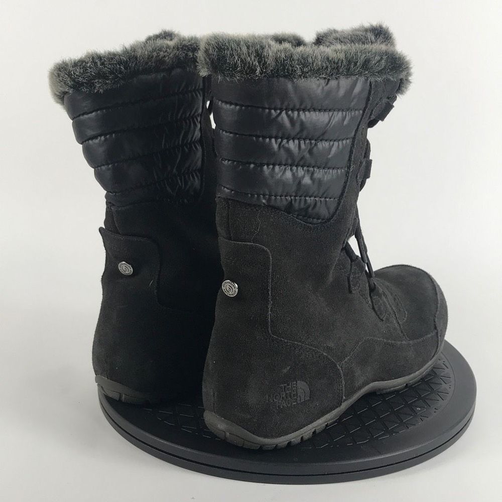The North Face Nuptse Purna II Black Suede Winter Boots Women’s Size 9.5 - Picture 5 of 11